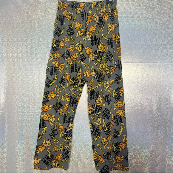 Flinstones pants yabba-dabba-doo grey orange yellow black blue Pj lounge movie - Picture 6 of 6